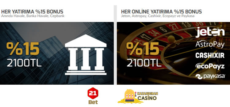 21bet Para Yatırma Bonusu