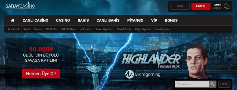 Saraycasino Highlander Online Slot Turnuvası