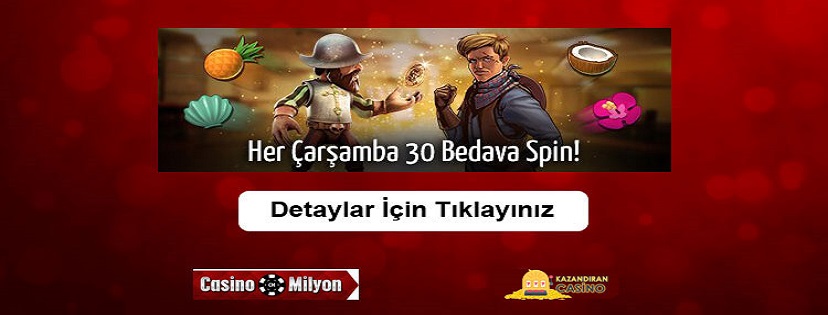 Casinomilyon Bedava 30 Dönüş Bonusu