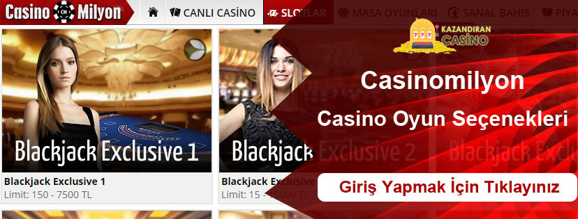 Casinomilyon Casino Oyun Seçenekleri