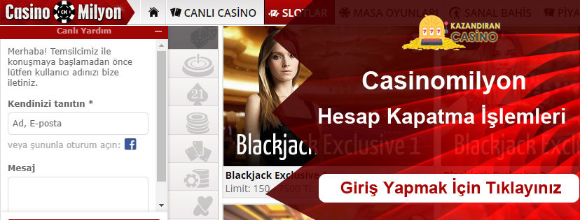 Casinomilyon Hesap Kapatma