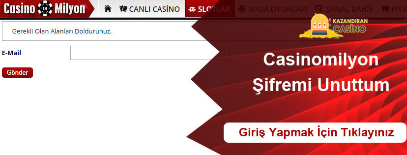 Casinomilyon Şifremi Unuttum