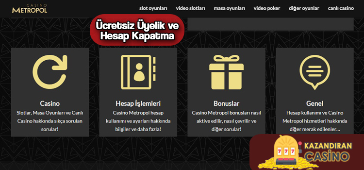 Casino Metropol hesap kapatma