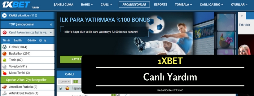 1xbet Canlı Yardım