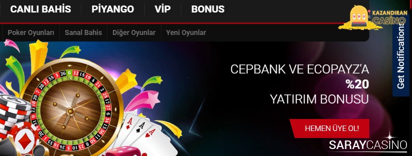 Saraycasino Cepbank ve Ecopayz Yatırım Bonusu