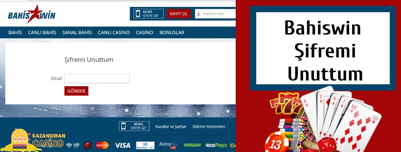 Bahiswin Şifremi Unuttum