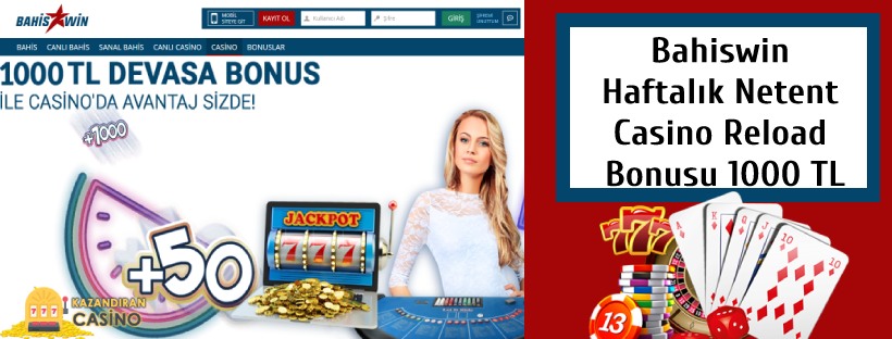 Bahiswin Haftalık Netent Casino Reload Bonusu 1000 TL