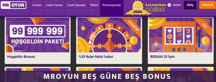 MrOyun casino bonusları